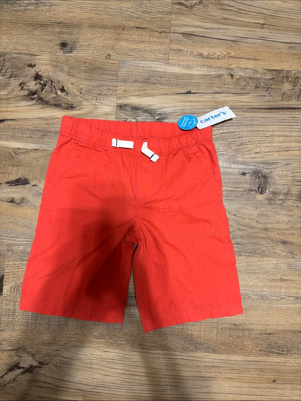 Carter's Red Elastic-Waist Athletic Shorts with Drawstring